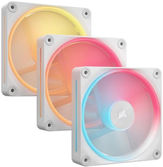 Corsair iCUE LINK LX120-R RGB 120mm PWM Reverse Fans Starter Kit White - 3-pack