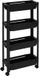 Trendoz chariot de cuisine/salle de bain 4 couches - L37 x L15 x H79 cm - noir - plastique PP - avec roues