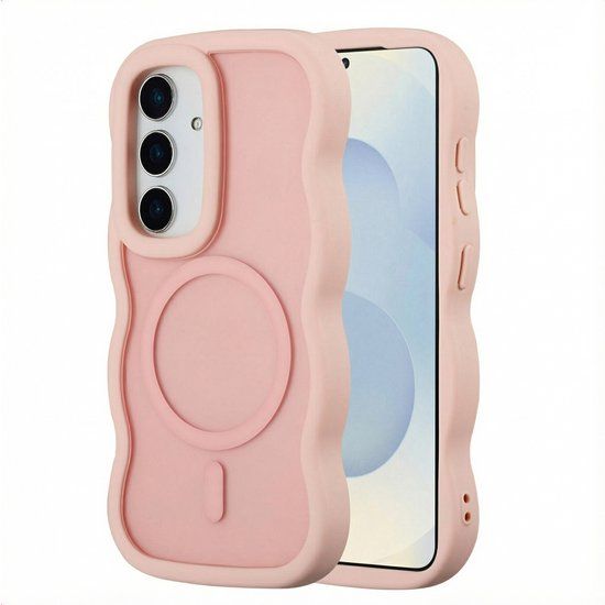 Selencia Wavy Case - Golvend Hoesje geschikt voor Samsung Galaxy S24 / S25 - Soft Pink