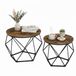Merkloos Relaxdays Salontafel - set van 2 - rond - houtlook - metaal - industrieel