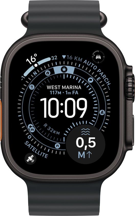 Apple Watch 49mm Ocean Band - Black Titanium Finish - Navy