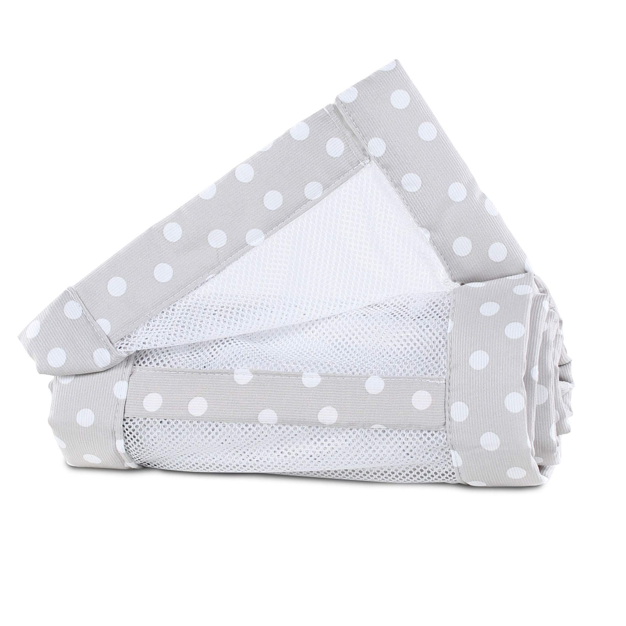babybay Nestje Mesh-Piqué Maxi, Boxspring en Comfort parelgrijs stippen 168x24 cm