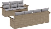 vidaXL Tuinbank Set 8-delig Beige en Grijs