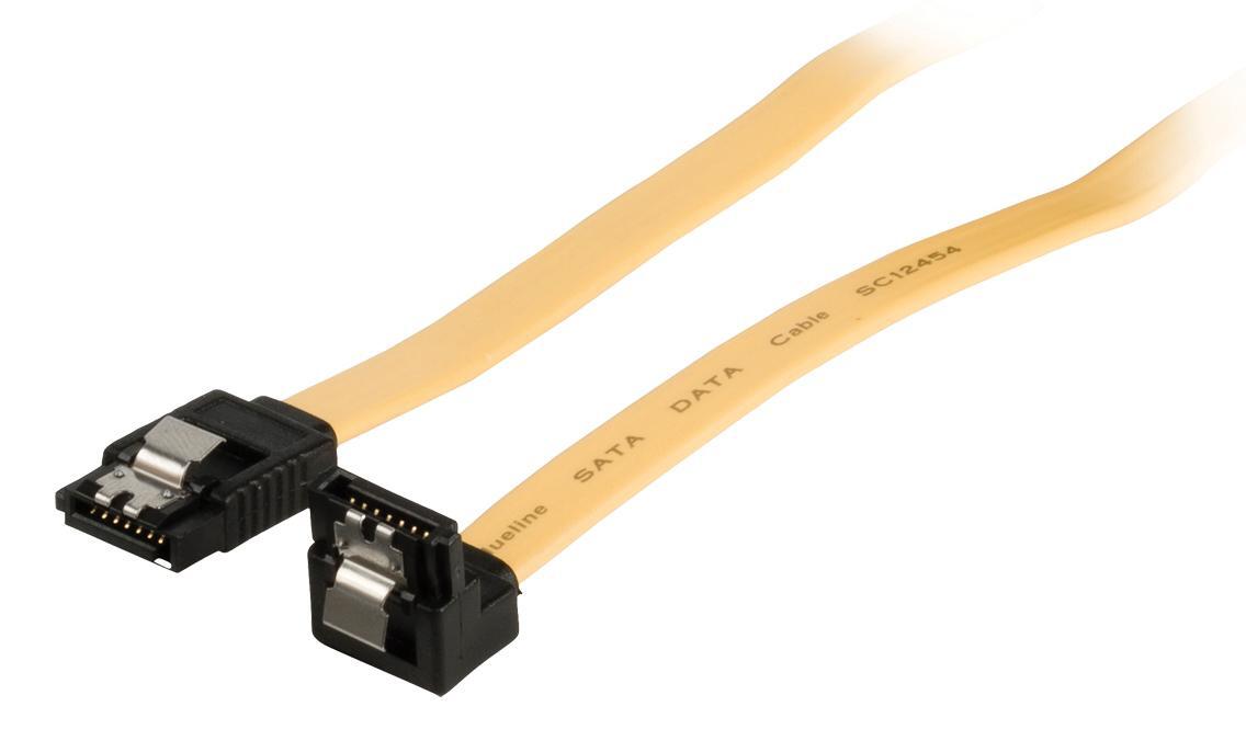 Valueline SATA 6Gb/s data cable SATA 7-pin female with lock - SATA 7-pin female with lock 90 degree angled 0.50 m yellow