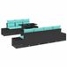 vidaXL Tuinbank Zwart en Turquoise