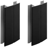 2 x Connectoren voor plint - 150 mm - Glanzend Zwart - Keuken