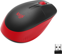 Logitech M190 Wireless Mouse - Black/Red - 1000 DPI - Office Use