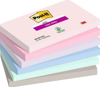 Post-it® Super Sticky Notes, Soulful Colour Collection, 76 x 127 mm