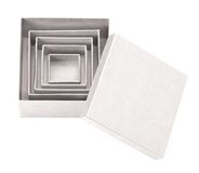 GLOREX kartonnen vierkante boxen set 5-delig, natuur, 14 x 14 x 5,3 cm