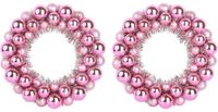 vidaXL Kerstbal Kransen 2 st Roze 33 x 33 x 7 cm Polystyreen