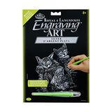 Royal & Langnickel Zilveren Gravure Art A4 Size Tabby Kat En Kittens Ontworpen Schilderen Set