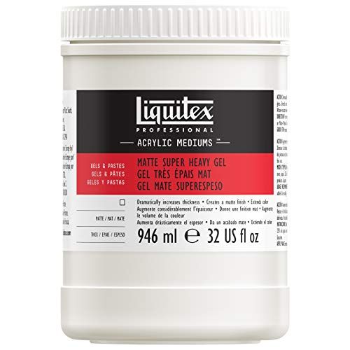 Liquitex 5832 Professional extra zware matte gel medium voor acrylverf, houdt hoge pieken en scherpe kwast- en messtreken vast - 946ml Pot