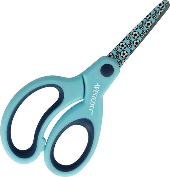 Westcott Kinderschaar - Softgrip Junior - 13 cm - Ronde Punt - Blauw