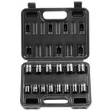 VEVOR 1 cm Drive Impact Socket Set, 14-delige Ondiepe Socket Set Metrisch 7-20mm, 6-punts Cr-Mo gelegeerd staal voor Auto Reparatie, Gemakkelijk af te lezen Maatmarkeringen, Robuuste Constructie