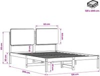 vidaXL Bedframe met gestoffeerd hoofdbord Naturel en lichtgrijs