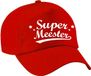 Bellatio Decorations Super meester cadeau petje - baseballcap - rood - Unisex