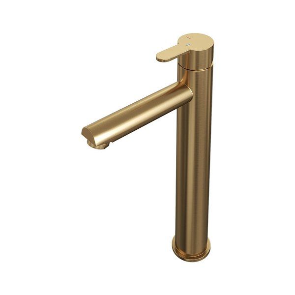Brauer Gold Edition Wastafelmengkraan verhoogd type HD4 ColdStart messing geborsteld goud 5-GG-002-HD4