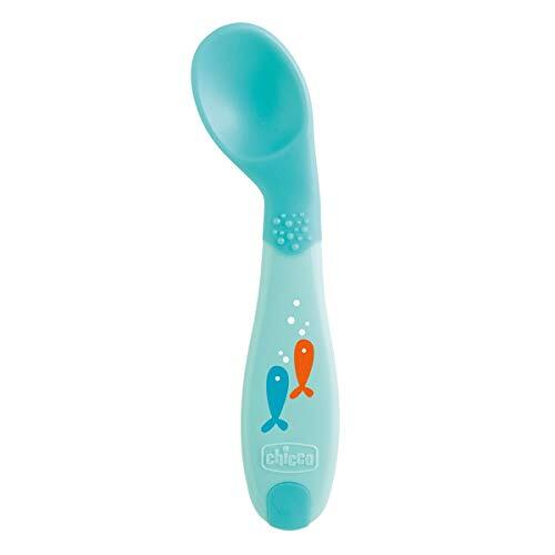 Chicco gebogen lepel junior 16 cm rubber blauw blauw