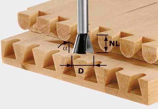 Festool HW S8 D20/26/10° Zwaluwstaartfrees HW 491165