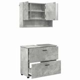 vidaXL Badkamermeubel Set 2 stuks Beton Grijs 76,5 x 35 x 64 cm