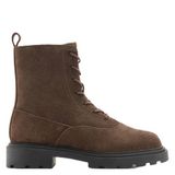 Mango Kids suède enkelboots met profielzool - donkerbruin