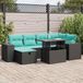 Maison Exclusive - Salon de jardin pour le jardin avec coussins, 7 pièces, gris, avec plastique tressé et bois d'acacia