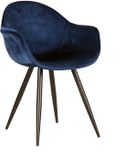 LABEL51 Eetkamerstoel Forli - Blauw - Fluweel