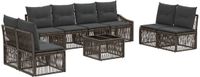 vidaXL - Tuinbank - Set - 6 zitplekken - Grijs - Polyrattan