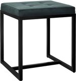 CLP Barci kruk met bekleding en zwart ijzeren frame Fluweel/groen