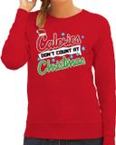 Bellatio Decorations Shoppartners Bv Foute Kersttrui - sweater - Calories dont count at Christmas - rood - voor dames - kerstkleding / funny kerst outfit L