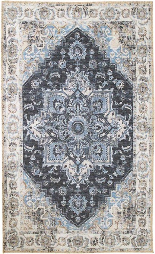 Vloerkleed Elin - Blauw/Beige - 160 x 230 cm