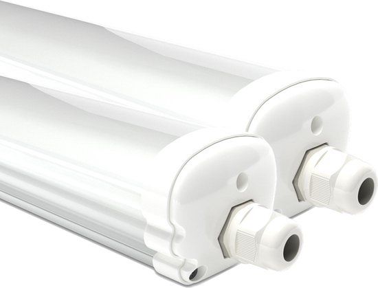 HOFTRONIC S Series - 2 Pack LED TL armaturen 150cm - IP65 waterdicht - 4000K Neutraal wit licht - 48W 5760 Lumen - Koppelbaar