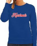 Bellatio Decorations Shoppartners Bv Kerstmuts foute Kersttrui - blauw - dames - S