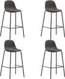 Maison Exclusive - Tabouret de bar, set van 4, gris foncé, avec revêtement en tissu