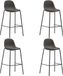 Maison Exclusive - Tabouret de bar, set van 4, gris foncé, avec revêtement en tissu