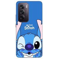 Maniacase Coque Pour Oppo Reno 12 5G Stitch Cute Ohana Stitch Bleu