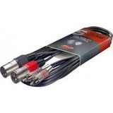 Stagg STC3CMXM 3m S-serie dubbele RCA-kabel van mannelijk naar dubbel XLR mannelijk