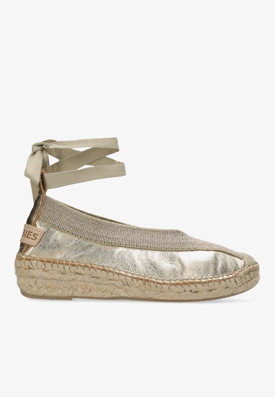 Shabbies Amsterdam Palma Kimono Espadrille Metallic Lichtgoud - Maat 39