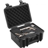 VEVOR Mallette rigide pour pistolets Capacité 2 pistolets, Mallette verrouillable avec mousse PU prédécoupée, Étanche et anti-poussière, Sac de transport pour armes à feu, 36,5 x 29,5 x 19,7 cm, Noir