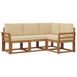vidaXL Bankset voor buiten, 4-delig, naturel en beige