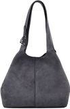 Coccinelle Leren schoudertas C-Easy Handbag Suede Stove / Stove blauwgrijs