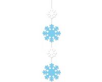 Bellatio Decorations Bellatio Decoratie hanger met sneeuwvlokken - 120 x 25 cm