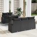Prolenta Maison Exclusive - Set van zes tuinbankkussens, zwart, van polyrotan