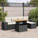 Maison Exclusive - Ensemble de meubles de jardin 6 pièces avec canapé et coussins, noir, en polyrotin