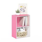 Furinno Luder 2-Tier Open Plank Boekenkast, Roze/Wit