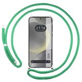Transparante Samsung Galaxy S24 5G Transparante Beschermhoes met Koord in Watergroen