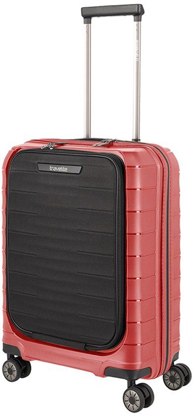 Travelite Mooby 4 Wiel Trolley S Frontpocket Rood