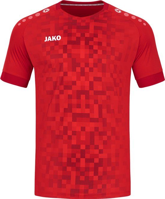Jako Pixel Shirt Korte Mouw Kinderen - Sportrood - Maat 128