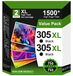 HP 2 cartouches d'encre noir, type 305XL, compatible avec HP 305XL, adapté aux imprimantes Deskjet et Envy