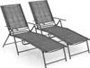 Coast Set van 2 Ligstoelen - Opvouwbaar - Grijs - 155-189 x 64 x 65-102 cm